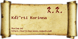 Kürti Korinna névjegykártya